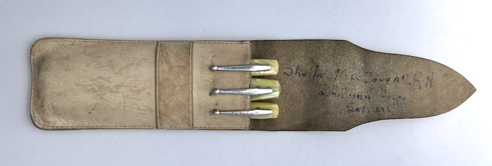 c.1940 Waterman Nurses’ Set (Fountain Pen | Mechanical Pencil | Thermometer Case) in Leather Pouch - SUPERFLEX