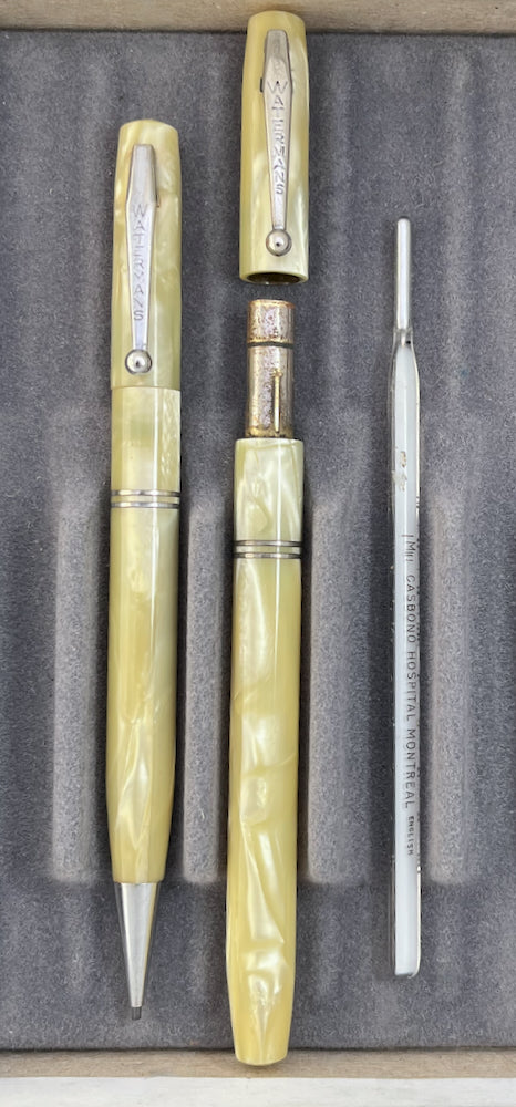 c.1940 Waterman Nurses’ Set (Fountain Pen | Mechanical Pencil | Thermometer Case) in Leather Pouch - SUPERFLEX