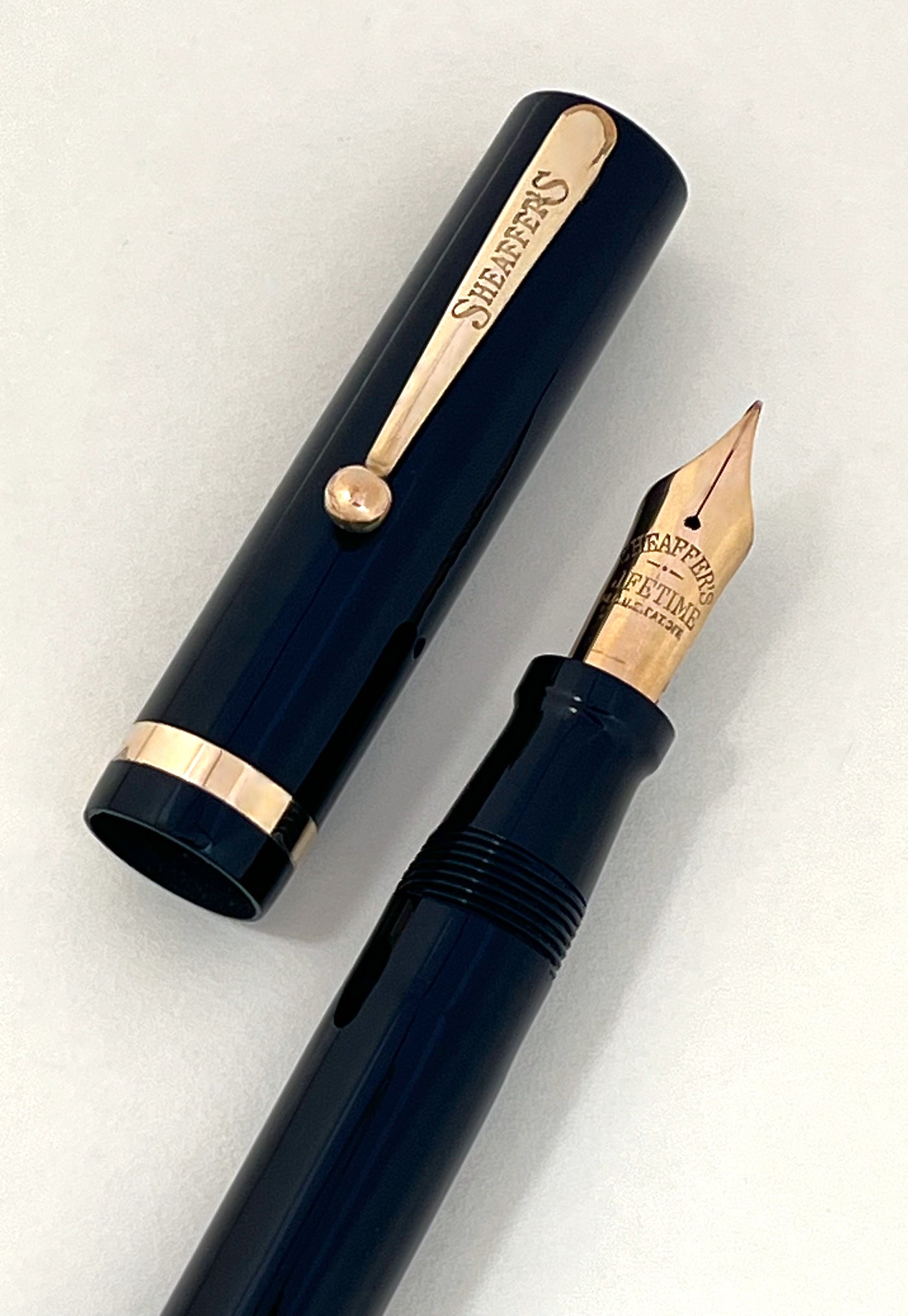 sheaffer, oversized, fountain pen, lifetime, 14k nib, flex, superflex, wet noodle, vintage, restored