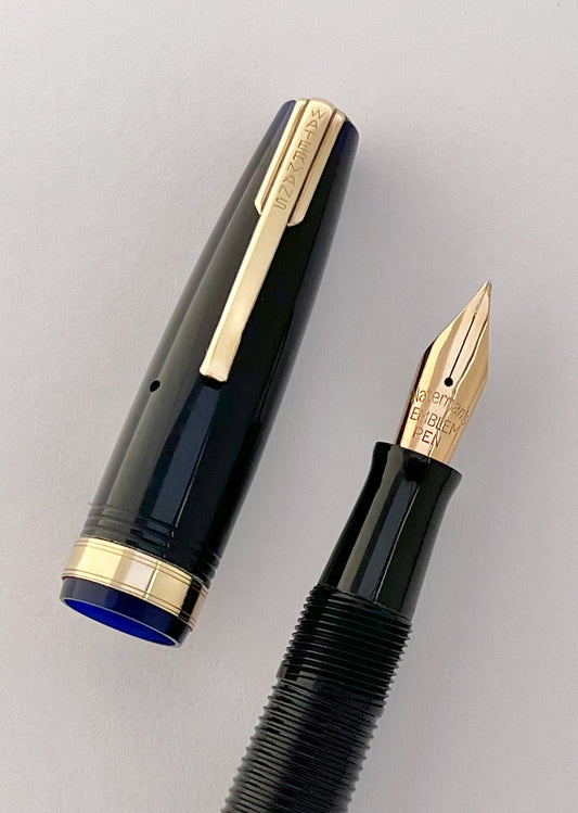 waterman emblem hyp hundred year restored 14k nib vintage fountain pen blue