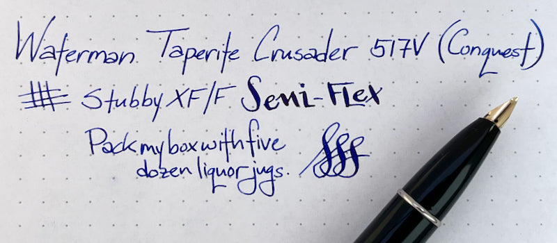 c.1948 NOS Stickered Waterman Taperite Conquest 517V Fountain Pen - SEMIFLEX