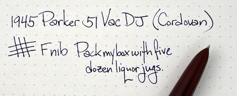 1945 Parker 51 Vacumatic Double Jewel Fountain Pen - Cordovan