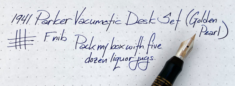1941 Parker Vacumatic Desk Set - Golden Pearl